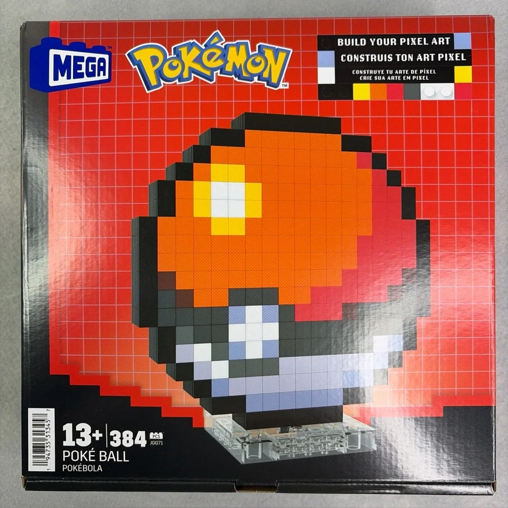 Mega Pokemon Pixel Art Pokeball 13+ 384 Pieces Art Pixel T20 New Sealed